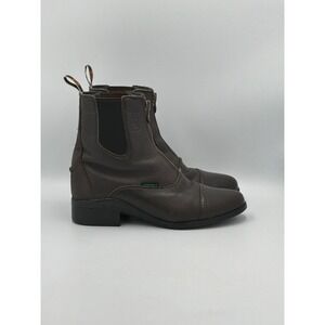 Ariat Heritage IV Paddock Boots Womens 7.5 Brown Leather Front Zip
